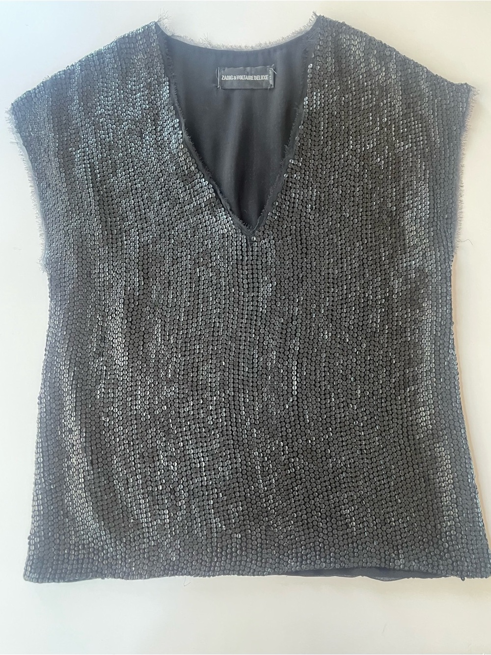 Zadig & Voltaire Black sequence V-neck Top